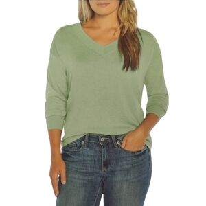 Gap Women's Green Thin Knit V-Neck Sweater Size XS NWT